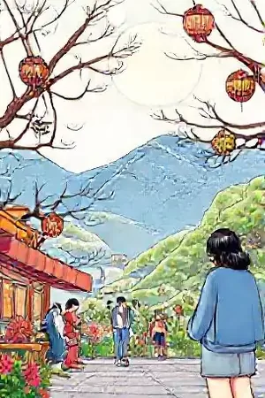 《荒原绘卷》漫画封面，风沙中的旅行者与展开的地图